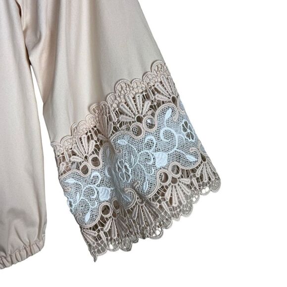 Express Pink Lace Peasant Blouse Small EUC - Picture 3 of 7